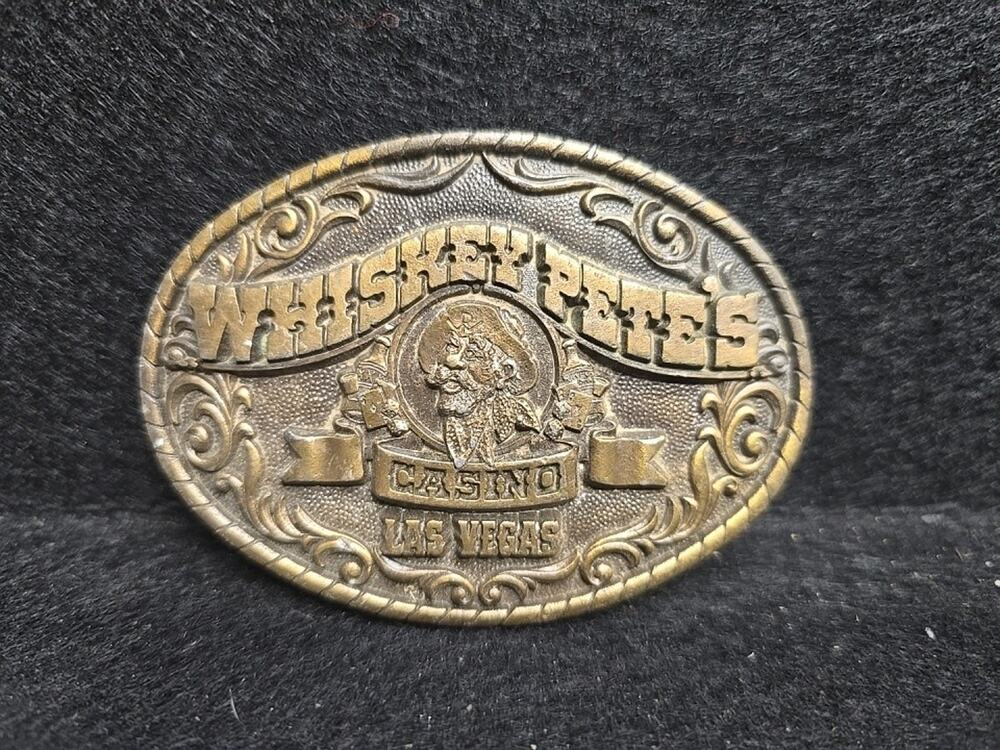 Vintage Whiskey Pete’s Casino Las Vegas Belt Buckle Pacific Brass & Buckle